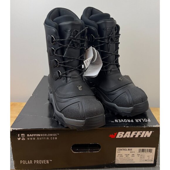 Baffin Men's Control Max Insulated Waterproof Winter Boots Black Sz. 12 new - Picture 1 of 10